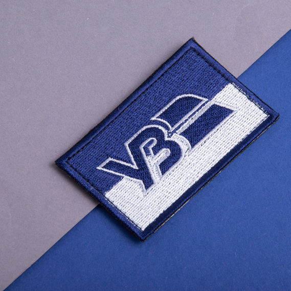 Шеврон нашивка на липучке Укрзалізниця синий, вышитый патч 5х8 см, фото 6