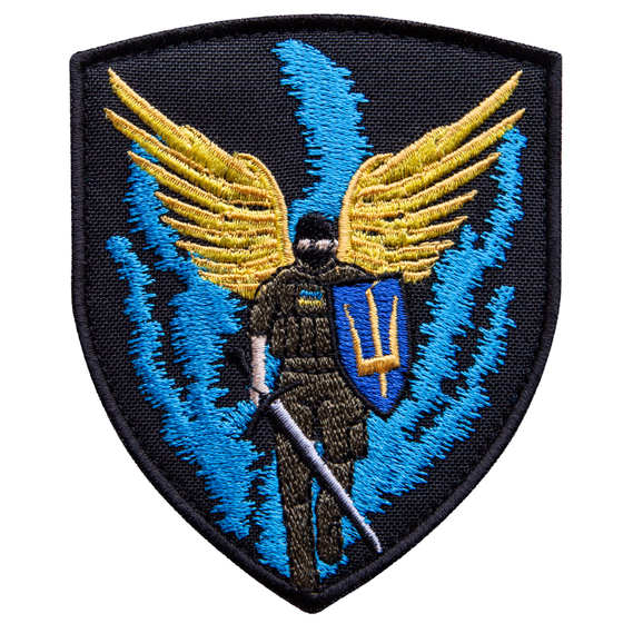 Chevron Velcro patch Angel Armed Forces of Ukraine 7.6x9.3 cm, embroidered patch, фото 1 Chevron Velcro patch Angel Armed Forces of Ukraine 7.6x9.3 cm, embroidered patch, фото 1