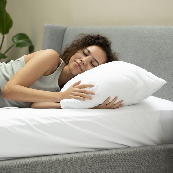 Подушка NORDIC COMFORT IDEIA 50х70 см чехол стеганный антиаллергенное волокно біла, фото 10