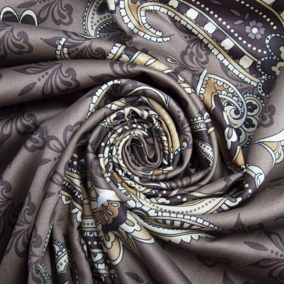 Satin fabric for bed linen cotton 2.4 m 11733 v-103 Маркіза шоколад, фото 1