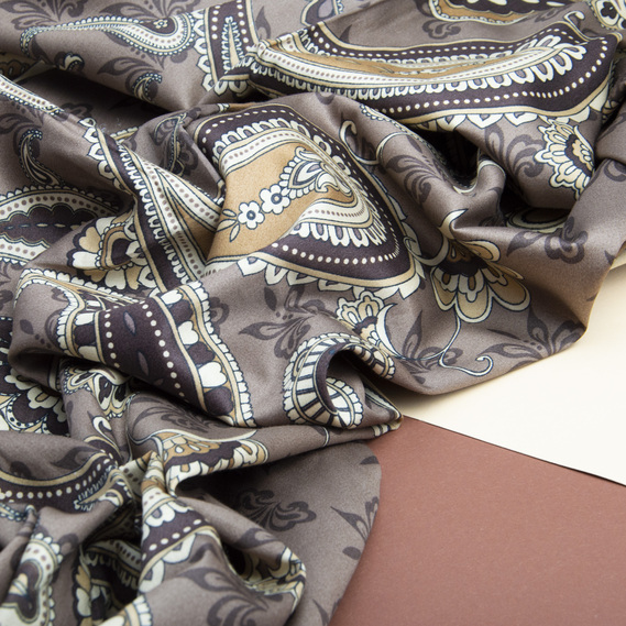 Satin fabric for bed linen cotton 2.4 m 11733 v-103 Маркіза шоколад, фото 3