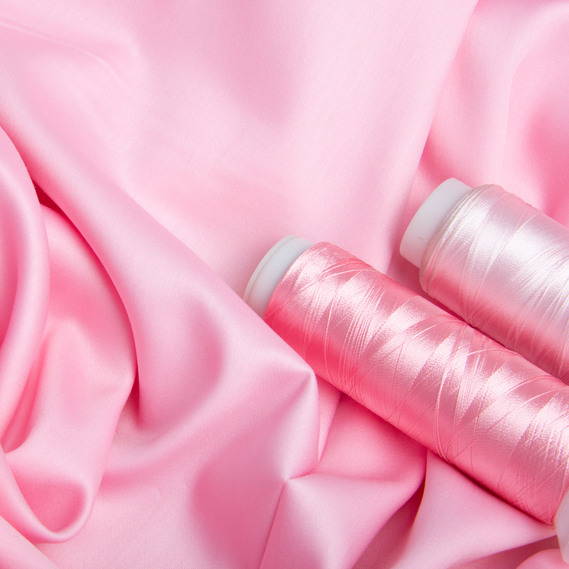 Ткань сатин жаккард для постельного белья хлопок 2,4 м V-56 рожевий, фото 3