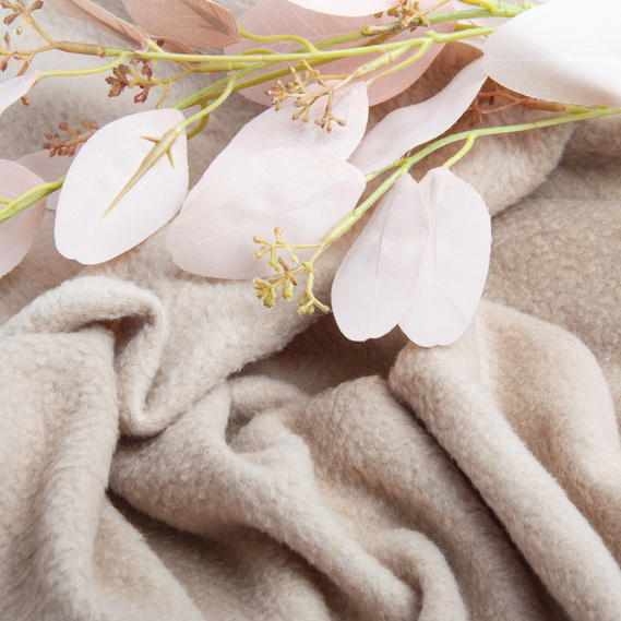 Ткань флис однотонный 200 гр/м2 теплая ткань полар, мягкая для флисовок, кофт, штанов беж, фото 4