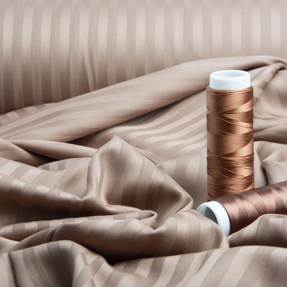 Satin Striped Fabric for Bed Linens V-69 фрез, фото 3