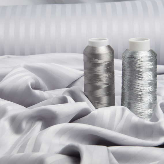 Satin Striped Fabric for Bed Linens V-15 св/сірий, фото 3 Satin Striped Fabric for Bed Linens V-15 св/сірий, фото 3