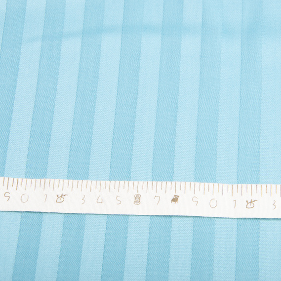 Ткань сатин страйп для постельного белья жаккард в полоску 1 см, хлопок, пл 130 гр/м2, 240 см V-48 т/ бірюза, фото 4