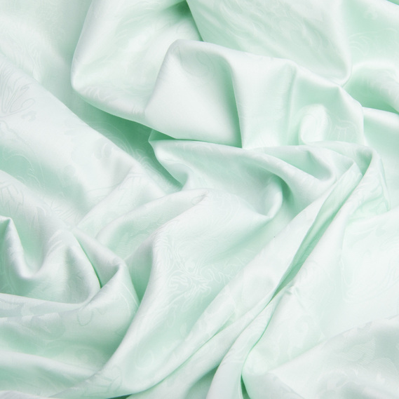 Satin Jacquard Solid Fabric V-52 Hunkar v-68 м`ята, фото 2