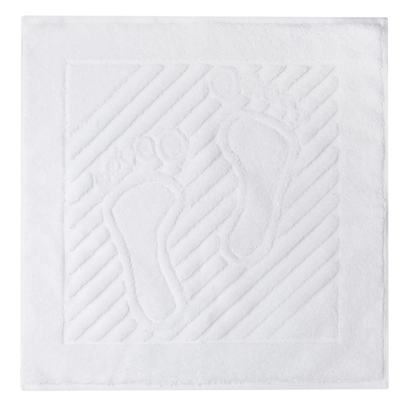 Коврик для ног и ванной комнаты 50х50 см хлопок жаккард с ножками пл 700 гр/м2 белый, фото 2