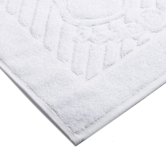 Коврик для ног и ванной комнаты 50х50 см хлопок жаккард с ножками пл 700 гр/м2 белый, фото 4