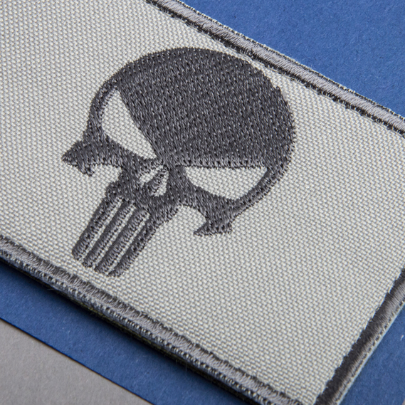 Набор шевронов 2шт с липучкой PUNISHER Череп Каратель серый, вышитый патч 5х8 см, фото 8 Набор шевронов 2шт с липучкой PUNISHER Череп Каратель серый, вышитый патч 5х8 см, фото 8