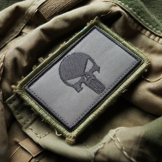 Набор шевронов 2шт с липучкой PUNISHER Череп Каратель серый, вышитый патч 5х8 см, фото 10 Набор шевронов 2шт с липучкой PUNISHER Череп Каратель серый, вышитый патч 5х8 см, фото 10