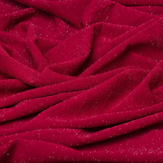 Ткань трикотаж Мона с металликом V-6 гранат, фото 2