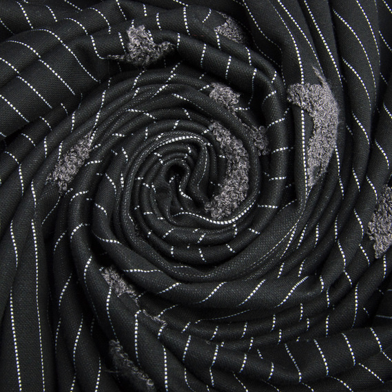 Ткань трикотаж Звезда в полоску чорний, фото 1 Ткань трикотаж Звезда в полоску чорний, фото 1