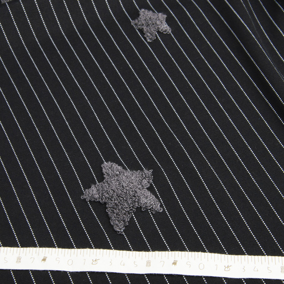 Ткань трикотаж Звезда в полоску чорний, фото 4 Ткань трикотаж Звезда в полоску чорний, фото 4