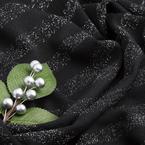 Тканина трикотаж смуга металік чорний, фото 3