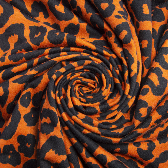 Тканина трикотаж Спорт трикотажне полотно для спортивного одягу V-1/1 леопард терракот, Анімалістичний, фото 1 Тканина трикотаж Спорт трикотажне полотно для спортивного одягу V-1/1 леопард терракот, Анімалістичний, фото 1