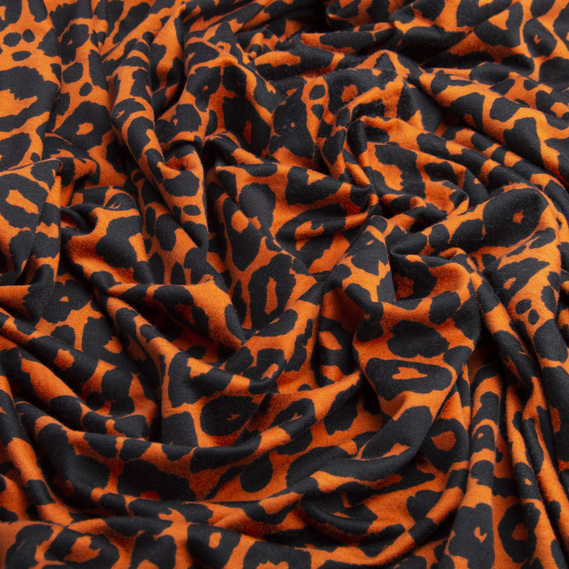 Тканина трикотаж Спорт трикотажне полотно для спортивного одягу V-1/1 леопард терракот, Анімалістичний, фото 2 Тканина трикотаж Спорт трикотажне полотно для спортивного одягу V-1/1 леопард терракот, Анімалістичний, фото 2