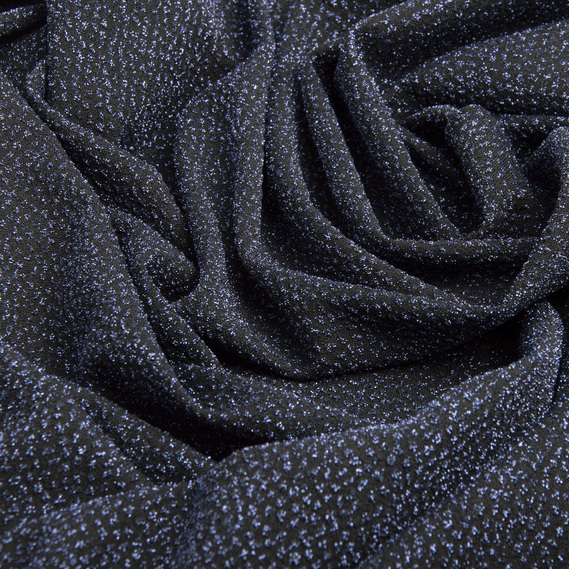 Ткань трикотаж Голди блеск синій, фото 2