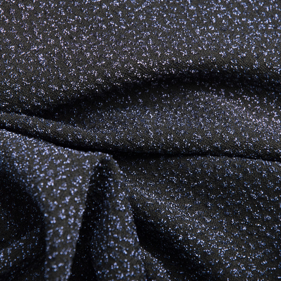 Ткань трикотаж Голди блеск синій, фото 3