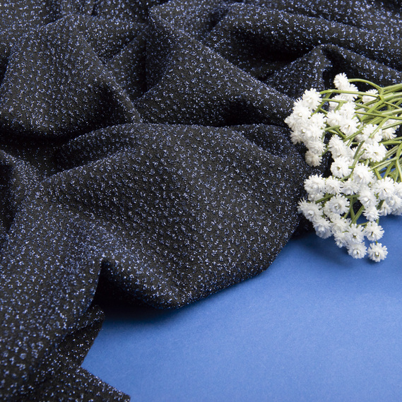 Ткань трикотаж Голди блеск синій, фото 4