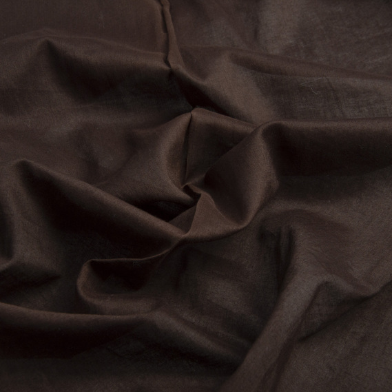 Тканина батист однотонна 145 см 74 гр/м2 бавовняна, натуральна для літніх суконь і блуз, сорочок, дитячого одягу шоколад, фото 2
