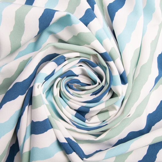 The fabric for the dress is super soft хвилясті смуги блак/сині, Смуга, фото 1 The fabric for the dress is super soft хвилясті смуги блак/сині, Смуга, фото 1