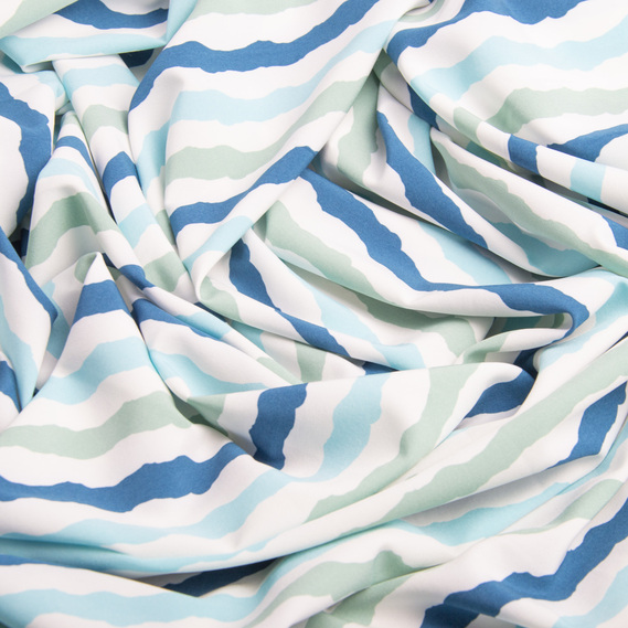 The fabric for the dress is super soft хвилясті смуги блак/сині, Смуга, фото 2 The fabric for the dress is super soft хвилясті смуги блак/сині, Смуга, фото 2