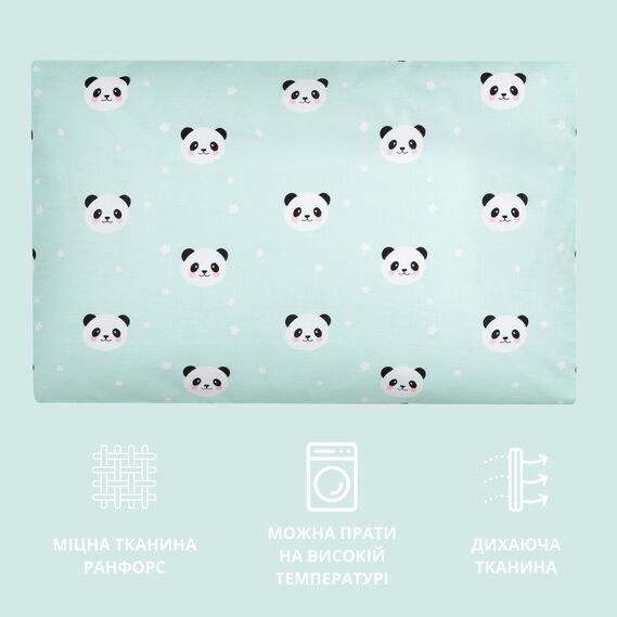 Pillowcase 40x60 cm cotton TM PAPAELLA ranforce панда м`ята, фото 3