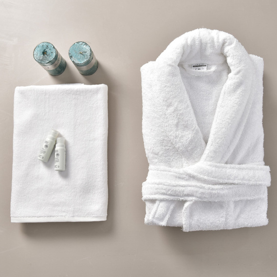 Халат махровый банный ТМ IDEIA XXXL 400 гр/м2 белый, фото 5