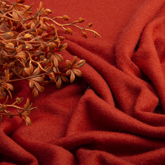 Ткань трикотаж Осень теракот, фото 3