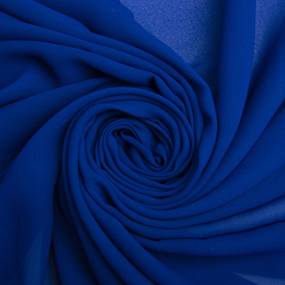 Тканина платтяна шифон Sheila легка напівпрозора для суконь, блузок, аксесуарів індіго, фото 1 Тканина платтяна шифон Sheila легка напівпрозора для суконь, блузок, аксесуарів індіго, фото 1