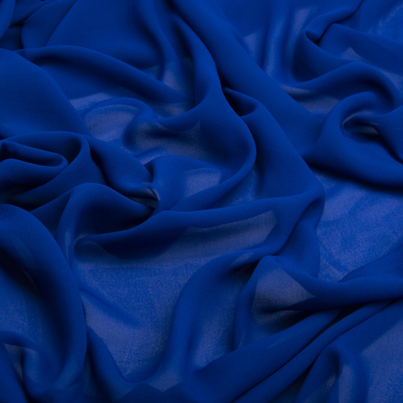 Тканина платтяна шифон Sheila легка напівпрозора для суконь, блузок, аксесуарів індіго, фото 2 Тканина платтяна шифон Sheila легка напівпрозора для суконь, блузок, аксесуарів індіго, фото 2