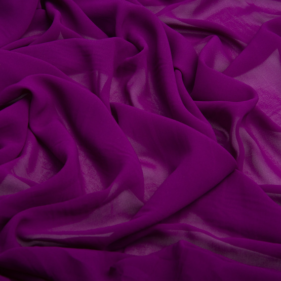 Тканина платтяна шифон Sheila легка напівпрозора для суконь, блузок, аксесуарів світлий фіолет, фото 2