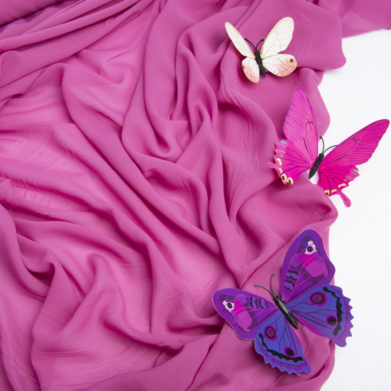 Dress fabric chiffon Sheila lightweight semi-transparent for dresses, blouses, accessories рожевий фрез, фото 3