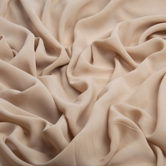 Тканина платтяна шифон Sheila легка напівпрозора для суконь, блузок, аксесуарів карамель, фото 2
