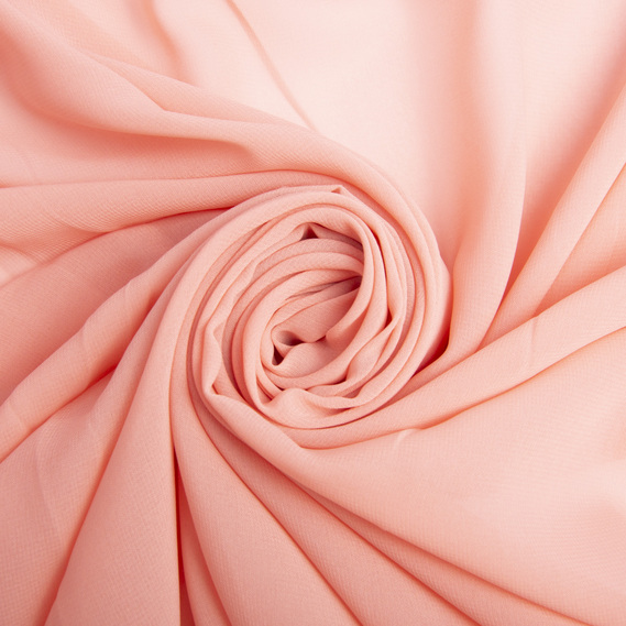 Dress fabric chiffon Sheila lightweight semi-transparent for dresses, blouses, accessories персик, фото 1