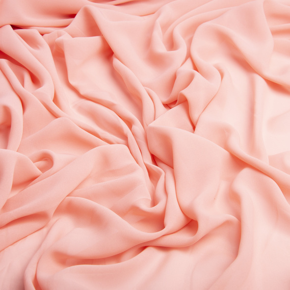 Dress fabric chiffon Sheila lightweight semi-transparent for dresses, blouses, accessories персик, фото 2