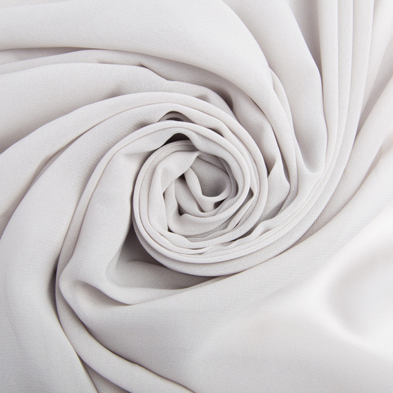 Тканина платтяна шифон Sheila легка напівпрозора для суконь, блузок, аксесуарів світло сірий, фото 1 Тканина платтяна шифон Sheila легка напівпрозора для суконь, блузок, аксесуарів світло сірий, фото 1