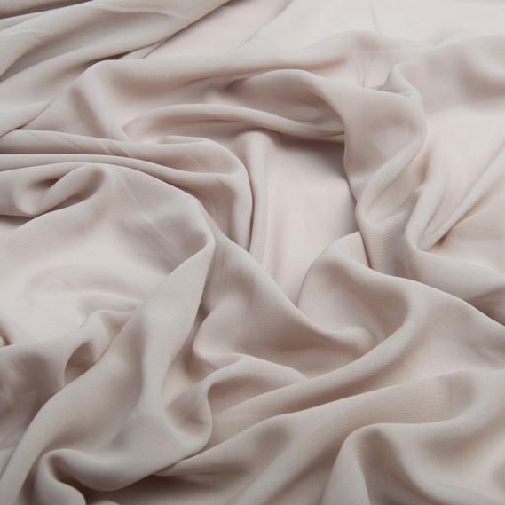 Dress fabric chiffon Sheila lightweight semi-transparent for dresses, blouses, accessories беж, фото 2