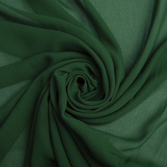 Ткань плательная шифон Sheila легкая полупрозрачная для платьев, блуз. аксессуаров малахіт, фото 1