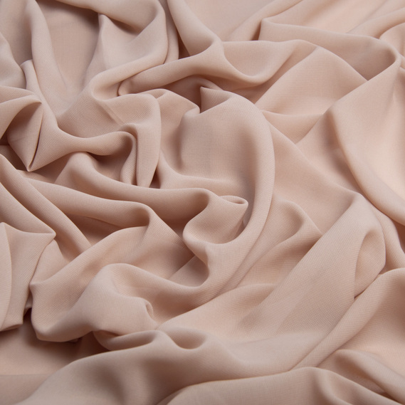 Ткань плательная шифон Sheila легкая полупрозрачная для платьев, блуз. аксессуаров темний беж, фото 2