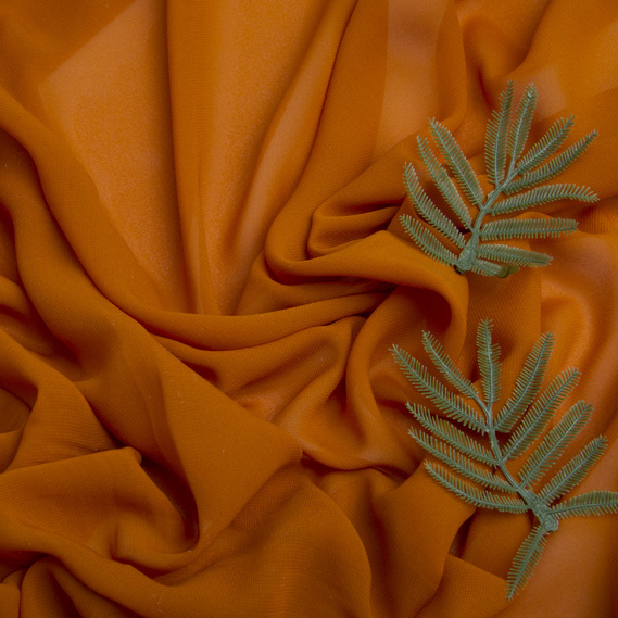 Dress fabric chiffon Sheila lightweight semi-transparent for dresses, blouses, accessories рудий, фото 3