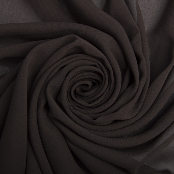 Dress fabric chiffon Sheila lightweight semi-transparent for dresses, blouses, accessories шоколад, фото 1