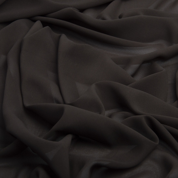 Dress fabric chiffon Sheila lightweight semi-transparent for dresses, blouses, accessories шоколад, фото 2 Dress fabric chiffon Sheila lightweight semi-transparent for dresses, blouses, accessories шоколад, фото 2