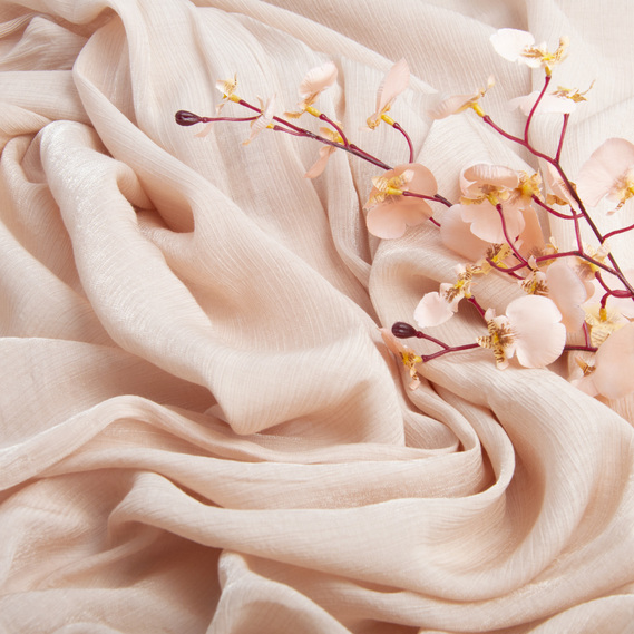 The fabric is single-colored chiffon with a sparkle, Sandrix беж, фото 3