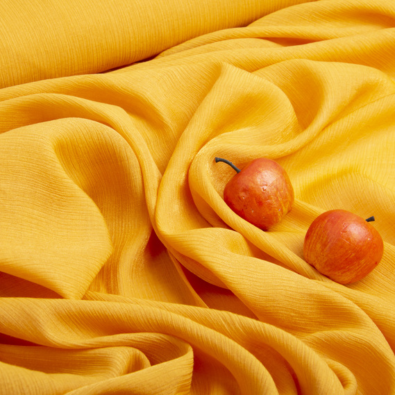 Тканина шифон блиск Сандрікс однотонна манго, фото 3