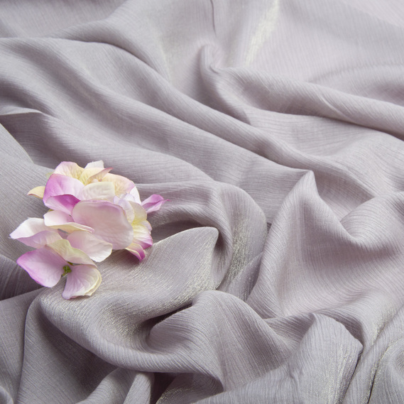 Тканина шифон блиск Сандрікс однотонна сірий, фото 3