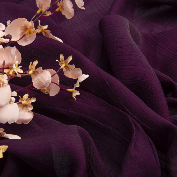 The fabric is single-colored chiffon with a sparkle, Sandrix фіолет, фото 3 The fabric is single-colored chiffon with a sparkle, Sandrix фіолет, фото 3