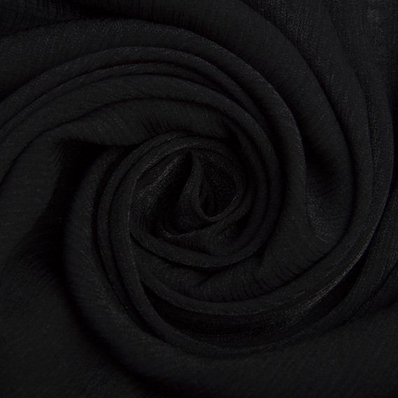 Ткань шифон блеск Сандрикс однотонная чорний, фото 1 Ткань шифон блеск Сандрикс однотонная чорний, фото 1