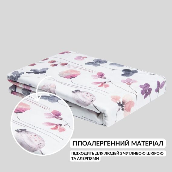 Підковдра 145х215 см сатин бавовна натуральна TM IDEIA в упаковці квіти, фото 3